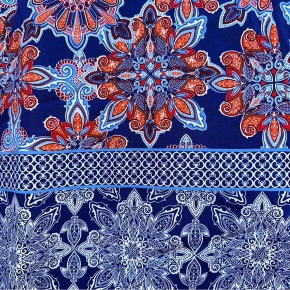 Adorn Adorable Bold Printed Mini Dress V Neck Short Sleeveless XL - Picture 5 of 9